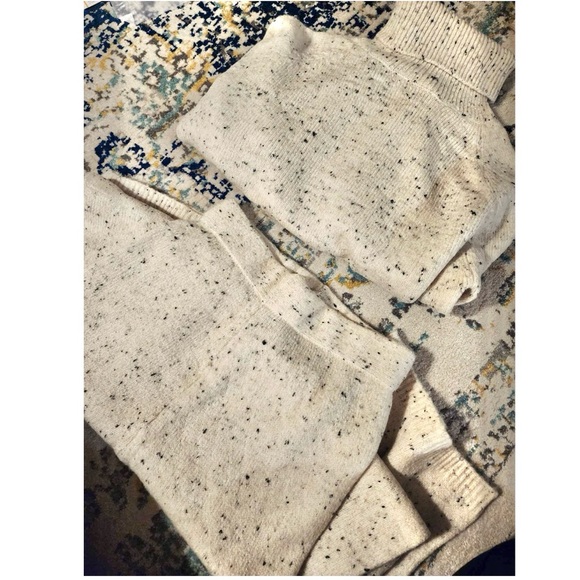 2 Piece Knit Set Turtleneck Sweater & Pants Beige - Picture 15 of 16